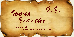 Ivona Vidicki vizit kartica